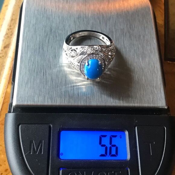 Natural Ceruleite Sterling Silver Ring Size 7 - Picture 5 of 8